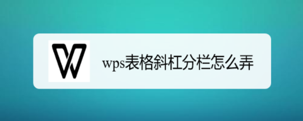 wps表格斜杠分栏怎么弄