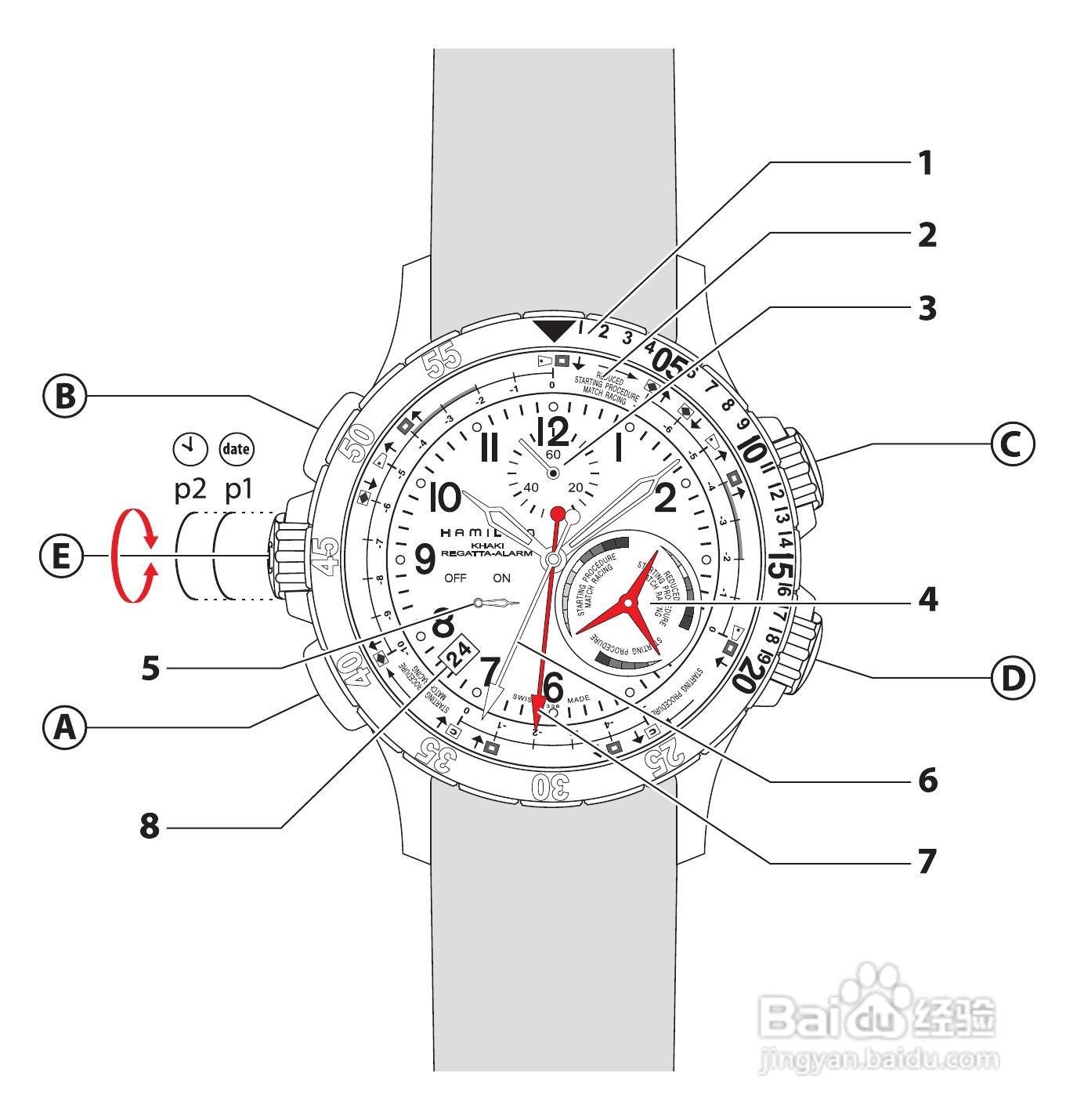 Hamilton汉密尔顿扬帆报时特制手表使用说明书:[1]