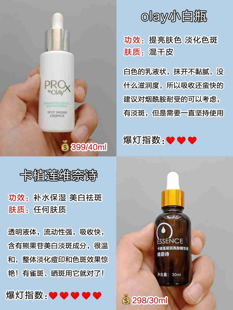 热门祛斑精华测评！保湿祛斑抗初老合集