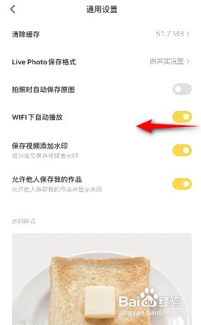 黄油相机怎么关闭wifi下自动播放