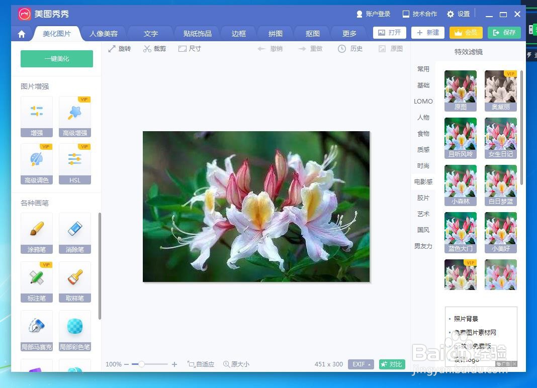 教你用美图秀秀制作精美的杜鹃花海报图