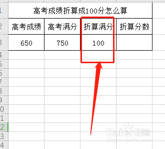 高考成绩折算成100分怎么算