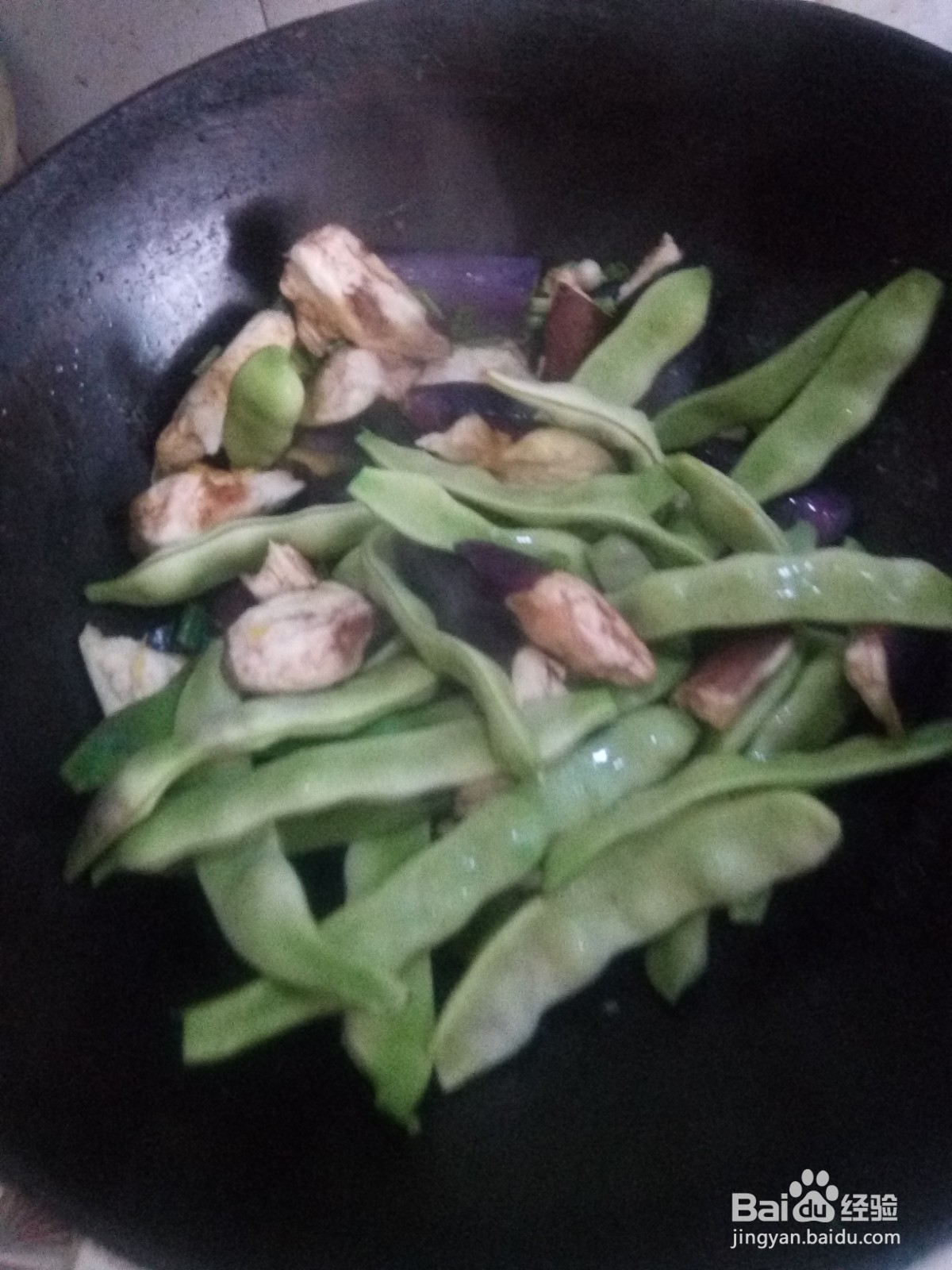 家常菜茄子炖豆角