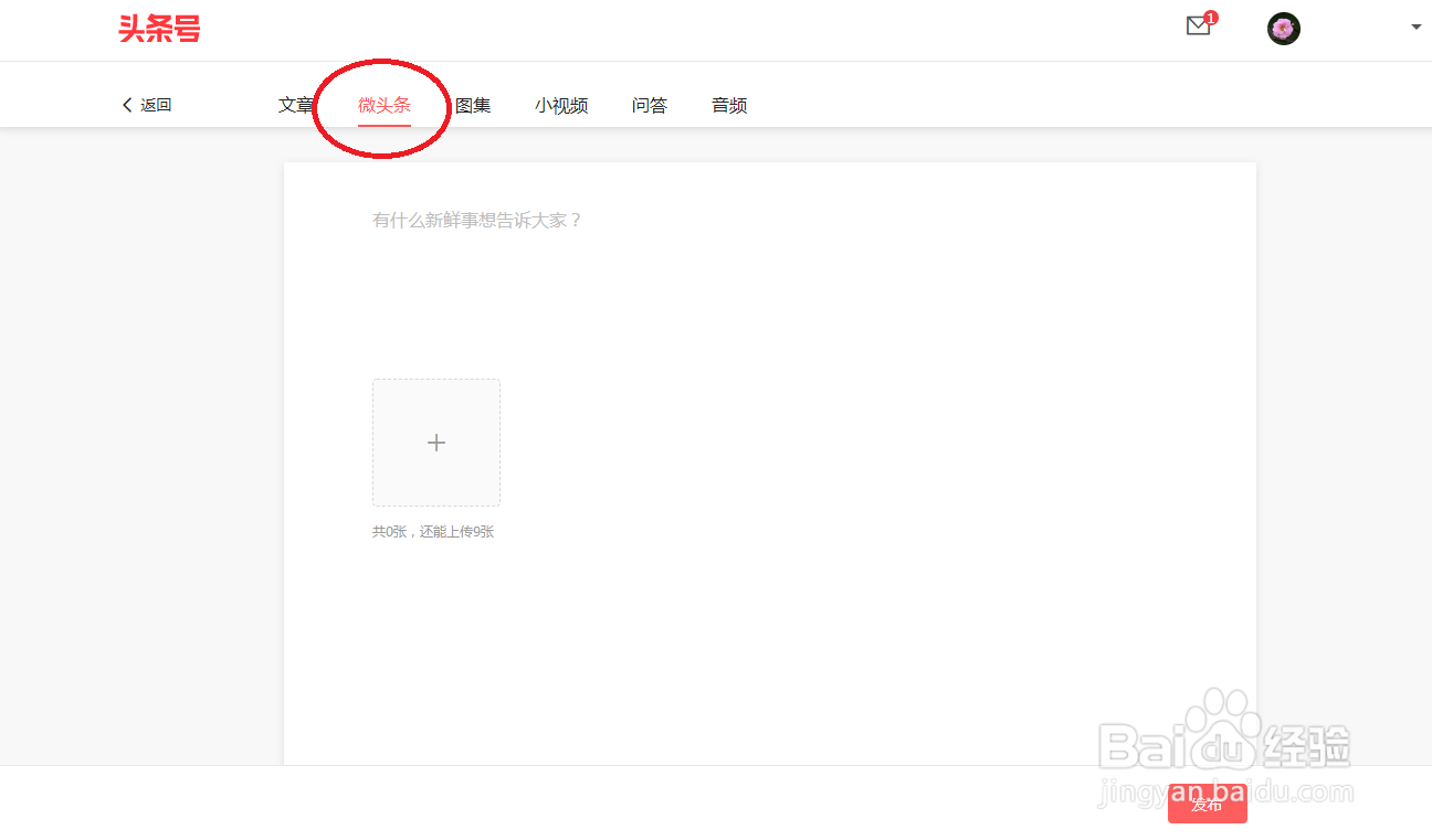 怎么用电脑在头条号上发微头条