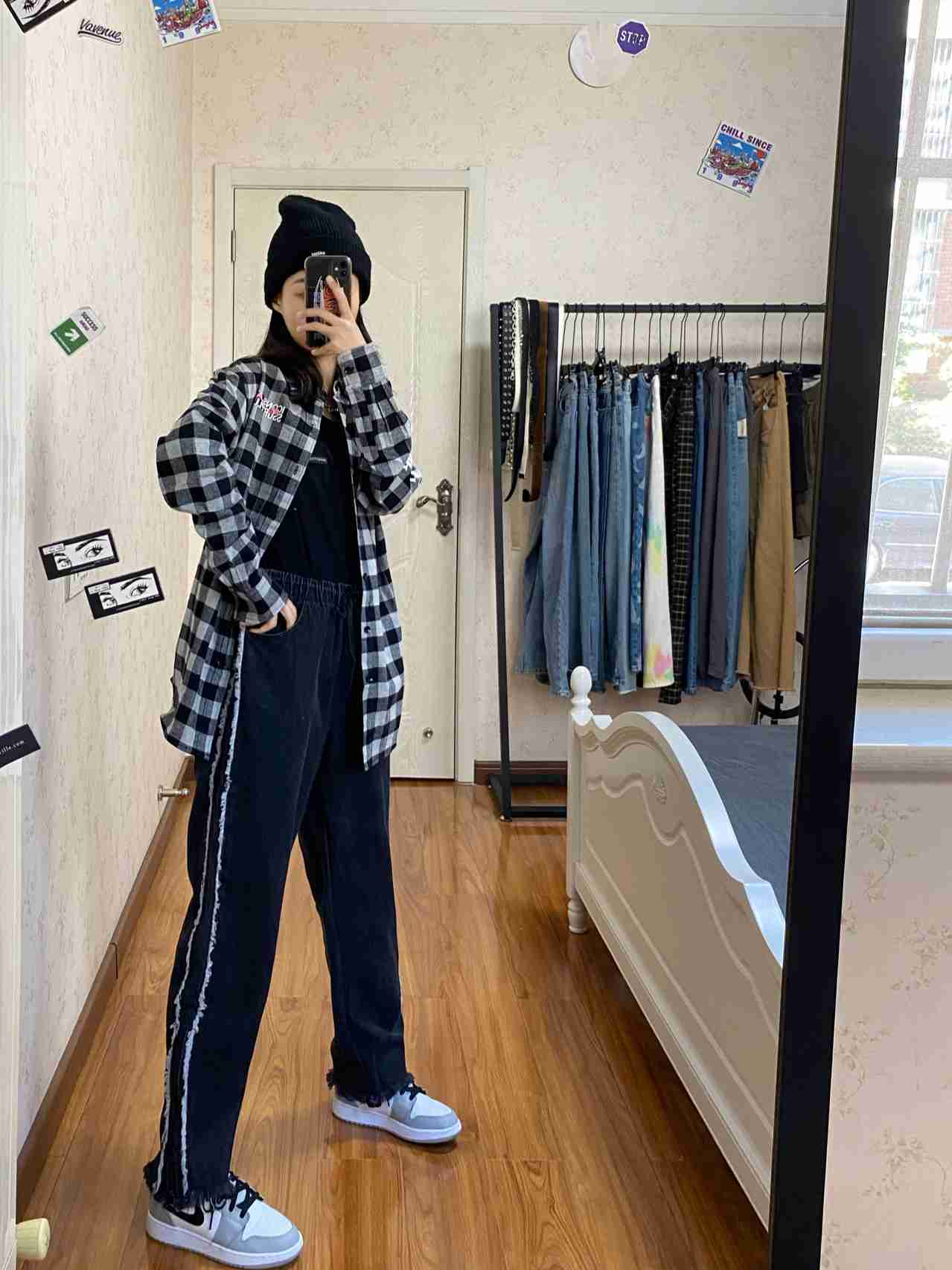 早秋超A女孩黑色系穿搭|小个子显高搭配