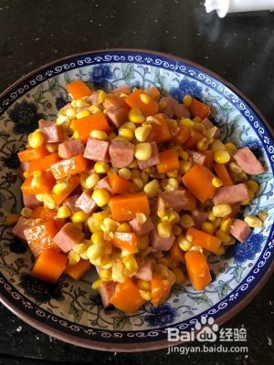 食补养生炒甜玉米胡萝卜的做法