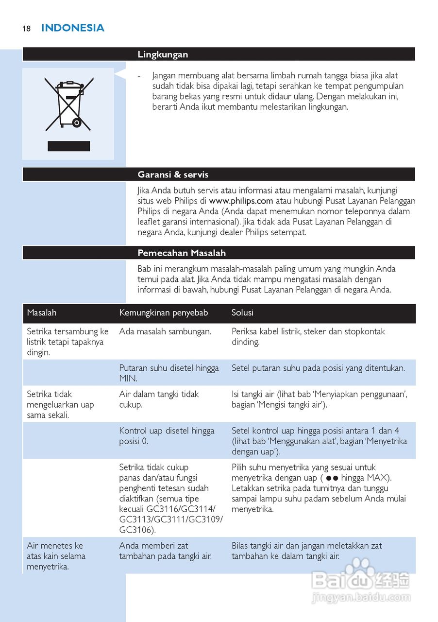 飞利浦GC3112电熨斗说明书:[2]