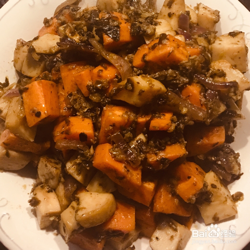 在家也能做的炒橄榄菜胡萝卜杏鲍菇