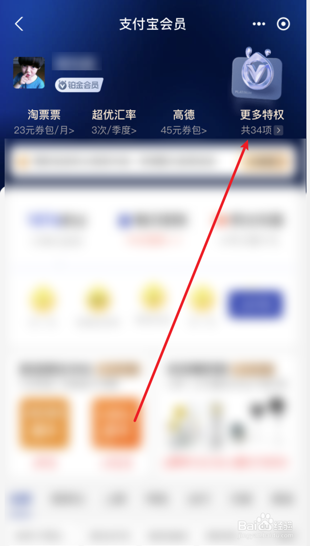 支付宝怎么领取铂金会员权益