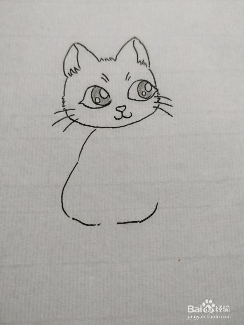 彩铅简笔画画小猫咪