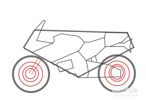 如何画摩托车