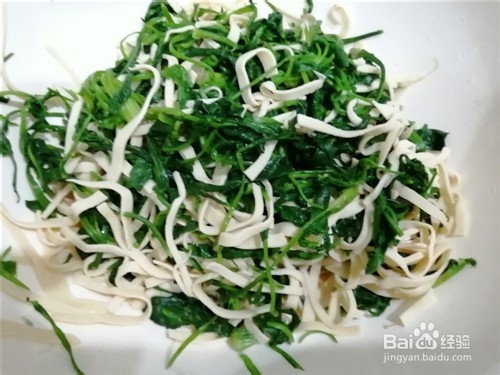 凉拌荠菜百页丝的做法
