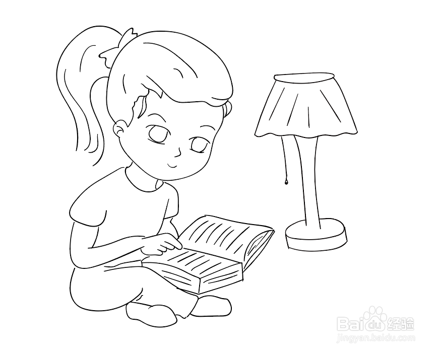 阅读伴我成长的简单画