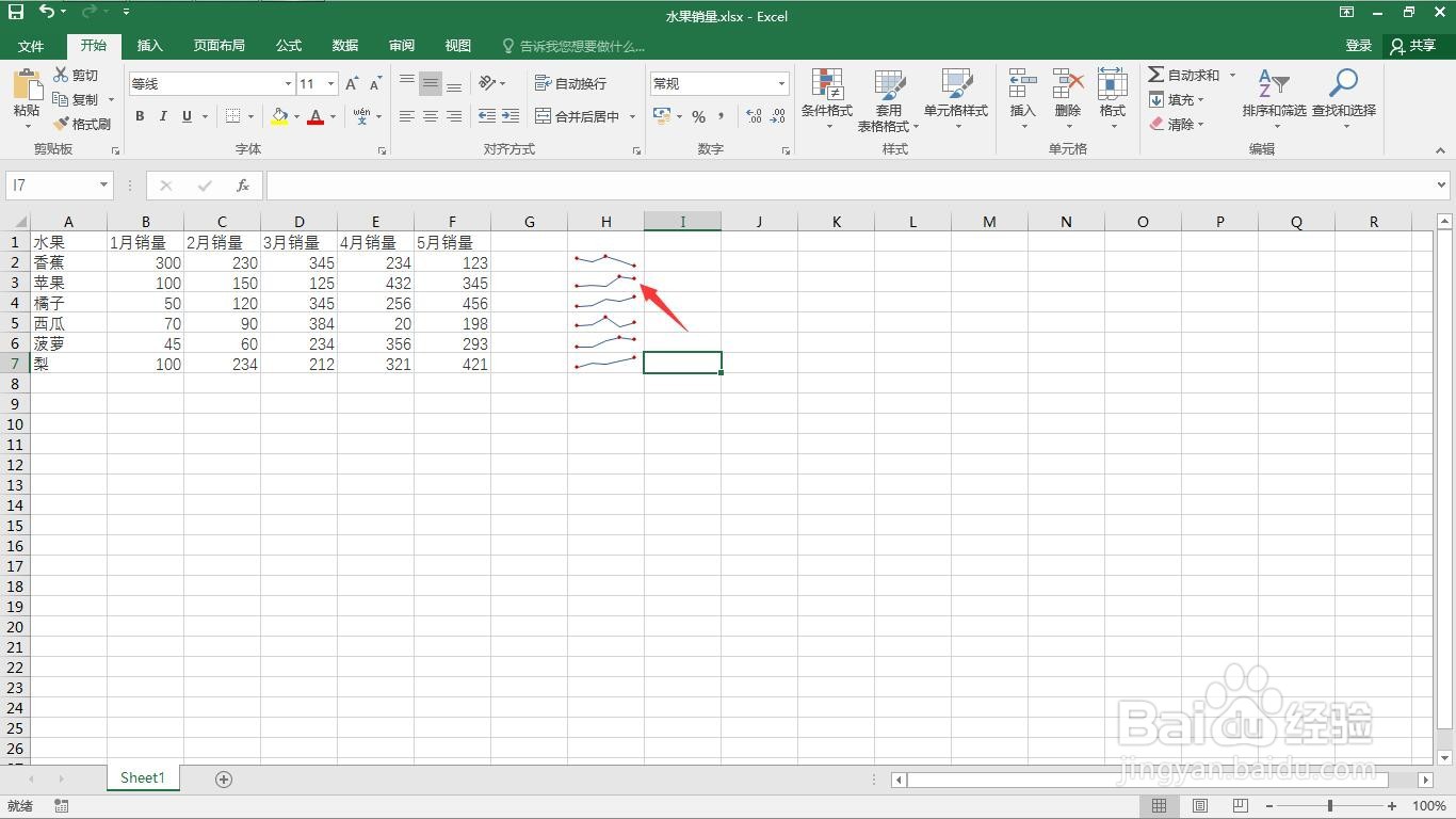 如何在excel中制作迷你图