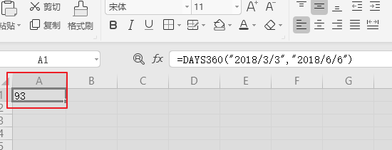 excel的DAYS360函数实例讲解