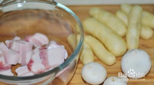 豆参烧肉的做法