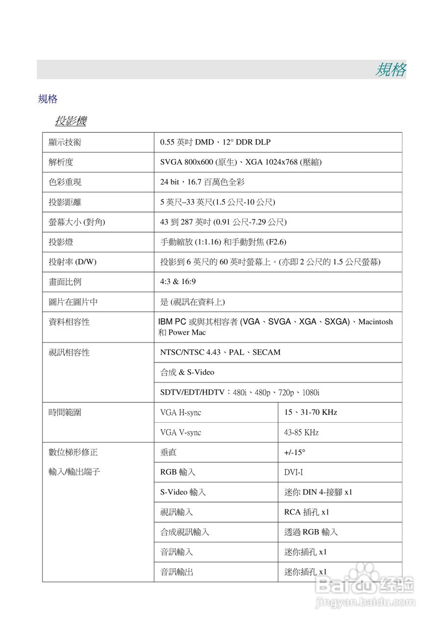 丽讯Vivitek D512P投影机说明书:[6]