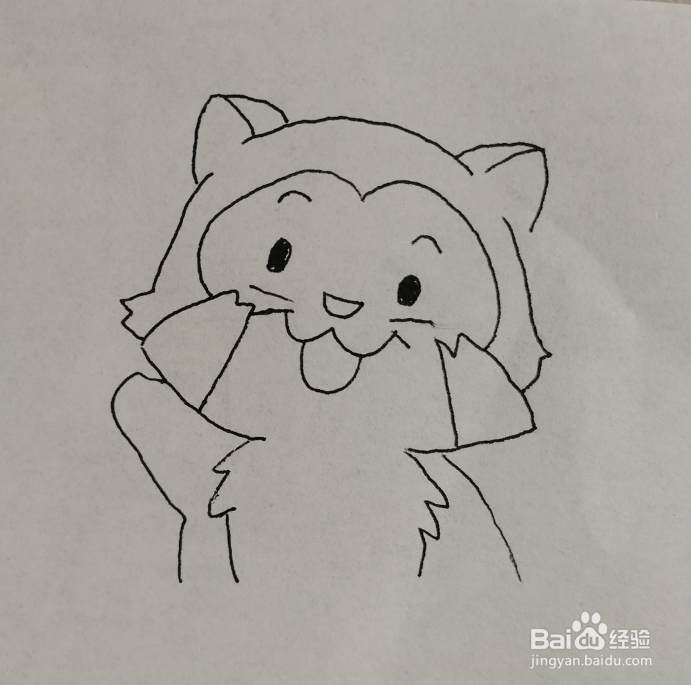 如何画小浣熊儿童简笔画？