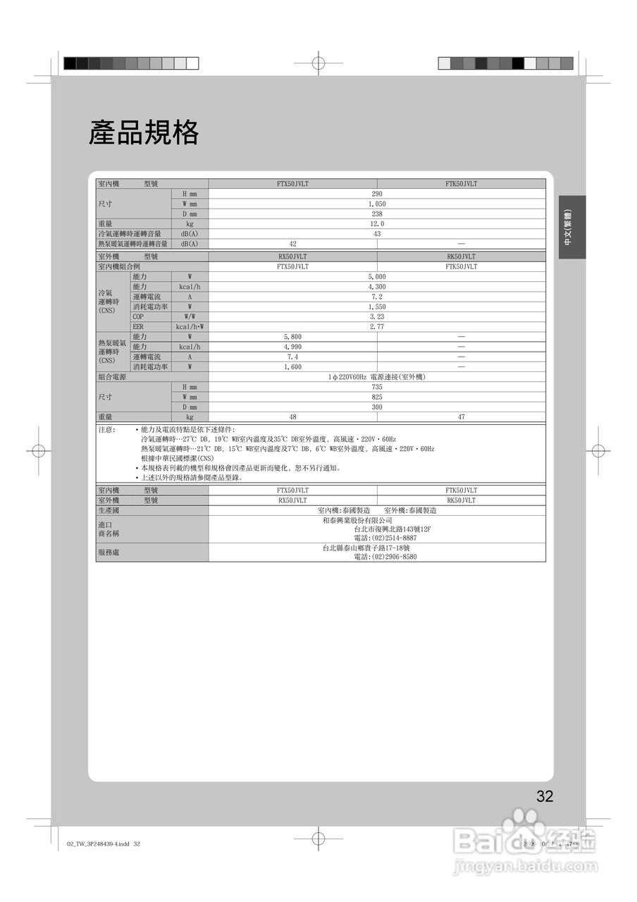大金FTX(K)50JVLT空调说明书:[4]