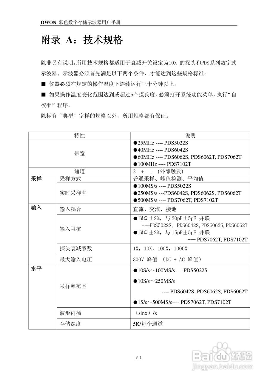 OWON PDS系列便携式彩色数字存储示波器用户手册:[9]