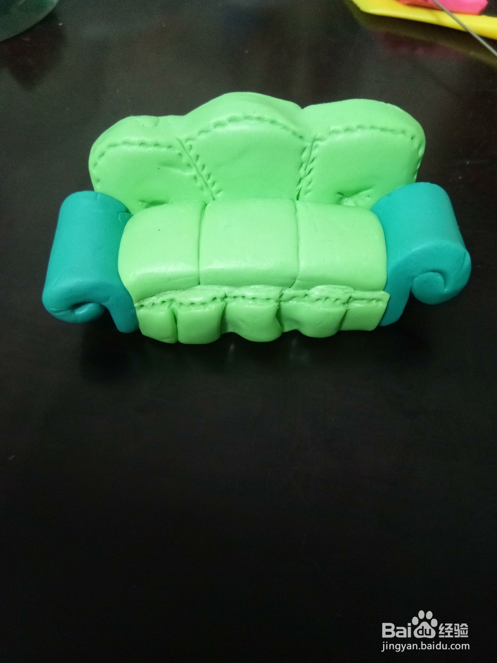 软陶制作迷你皮沙发