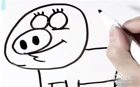 伴儿成长简笔画系列-怎样画可爱小猪简笔画