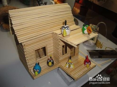 一次性筷子DIY手工制作小木屋