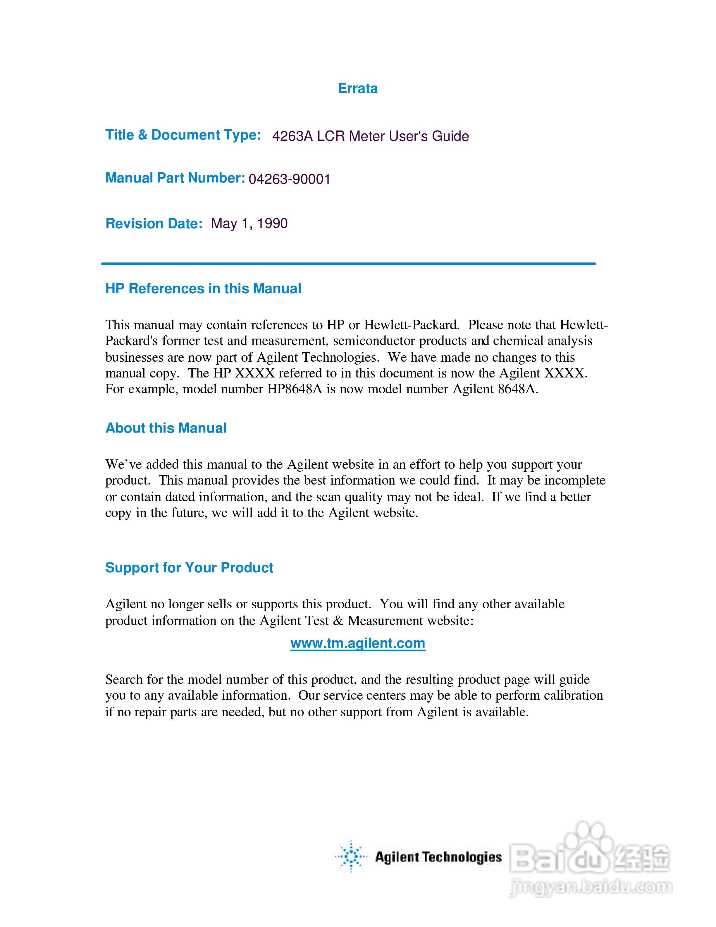 HP4263A电桥说明书:[1]