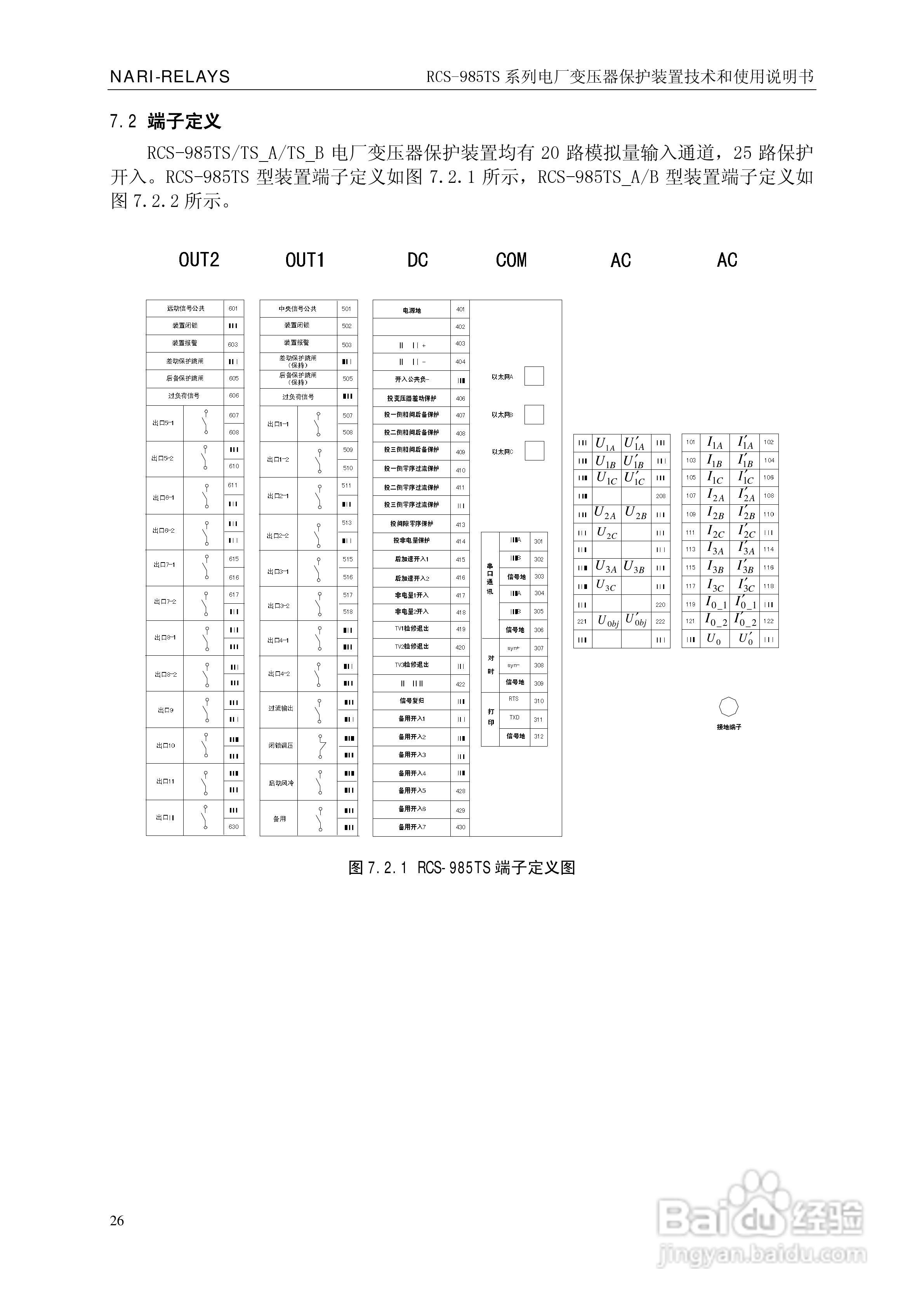 南瑞RCS-985TS_B电厂变压器保护装置使用说明书:[3]