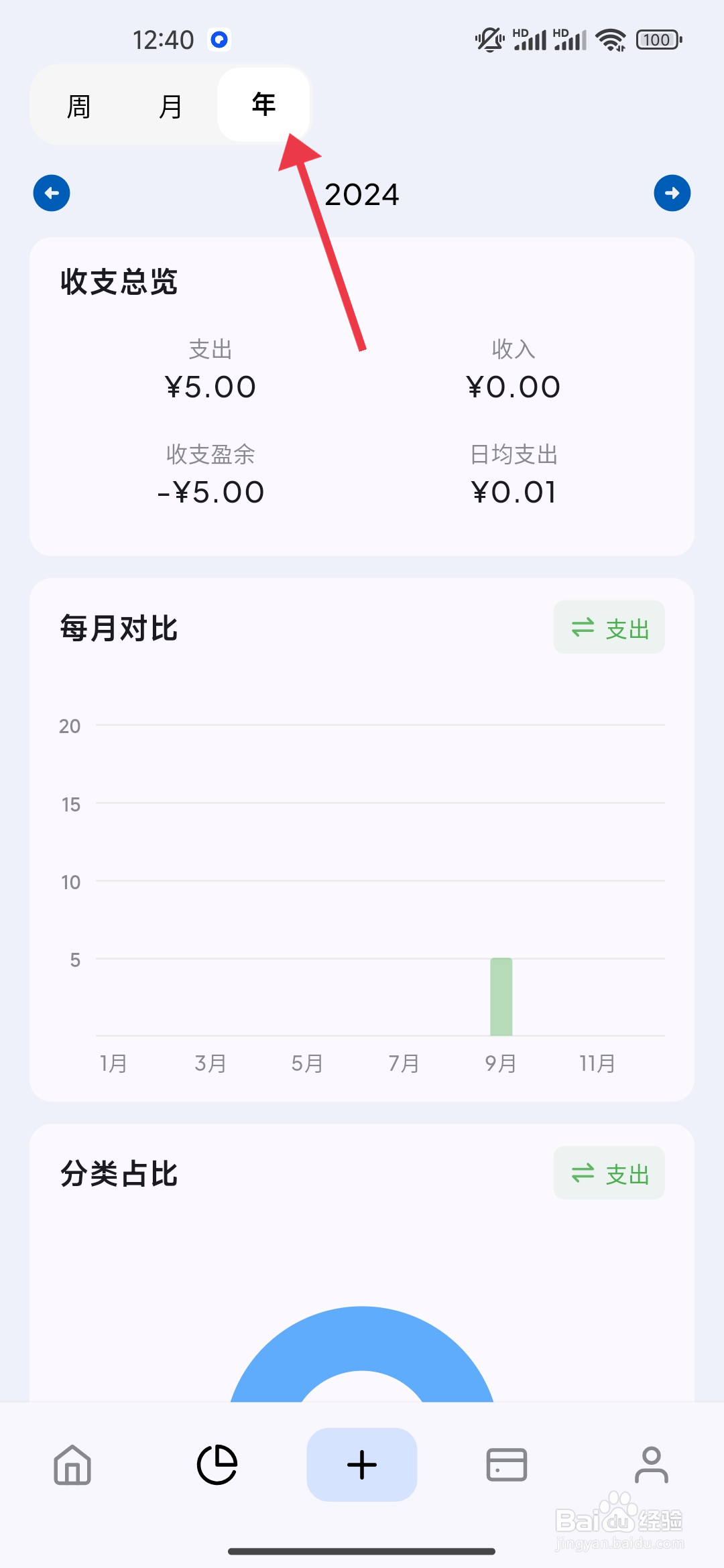 Mini记账年报表的查看攻略