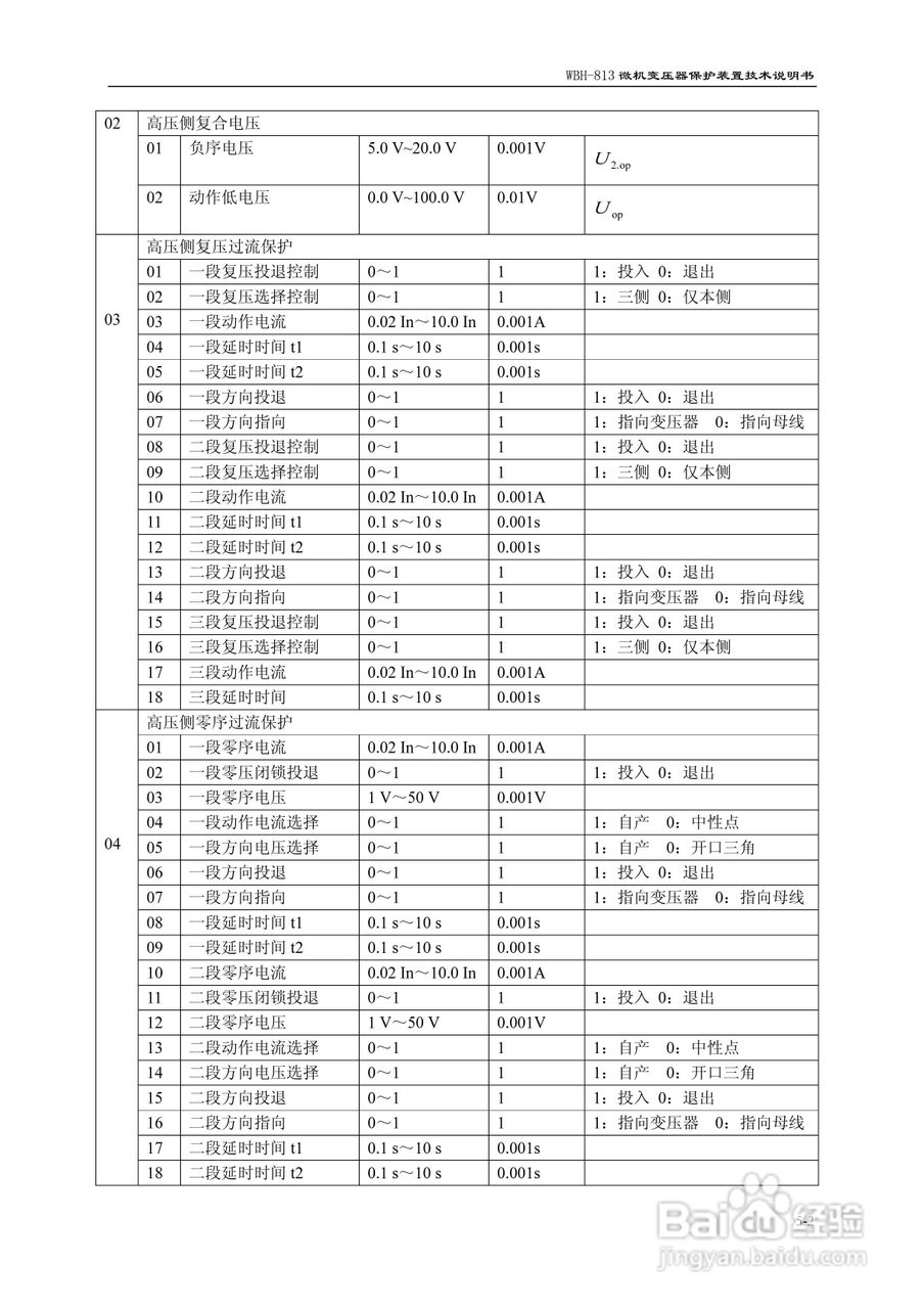 许继WBH-813微机变压器保护装置技术说明书:[4]