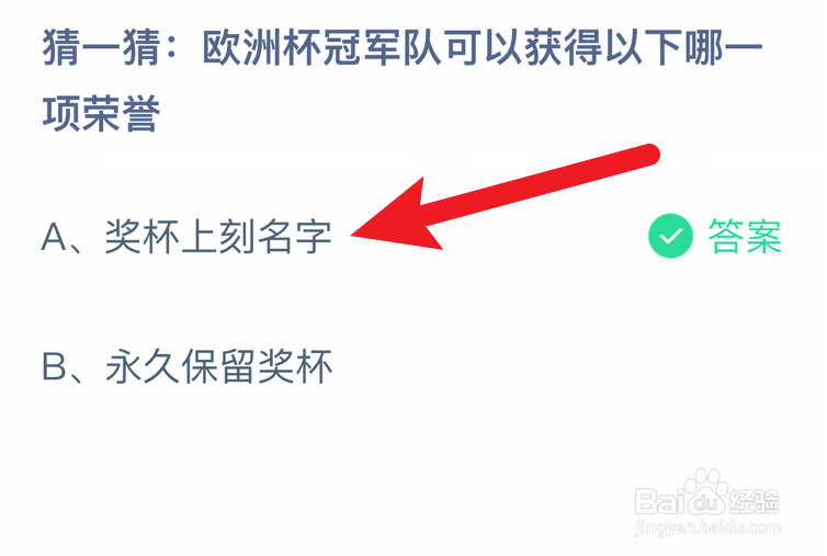 欧洲杯冠军队可以获得以下哪一项荣誉蚂蚁庄园