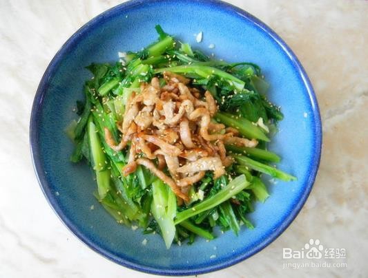 酸甜肉丝油麦菜的做法
