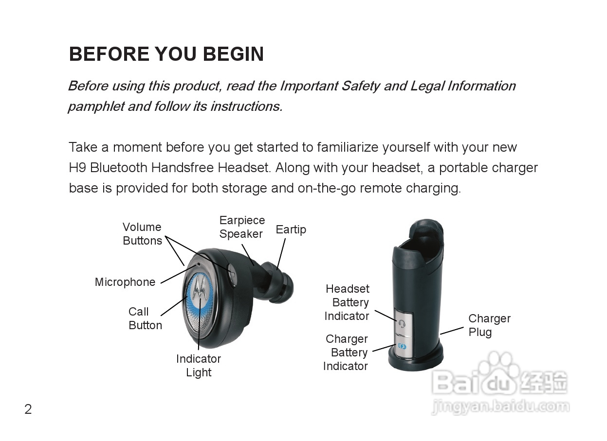 MOTOROLA Miniblue H9迷你型蓝牙耳机说明书:[2]