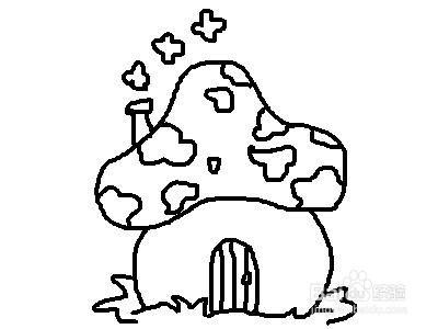 简笔画系列-怎样画蘑菇屋