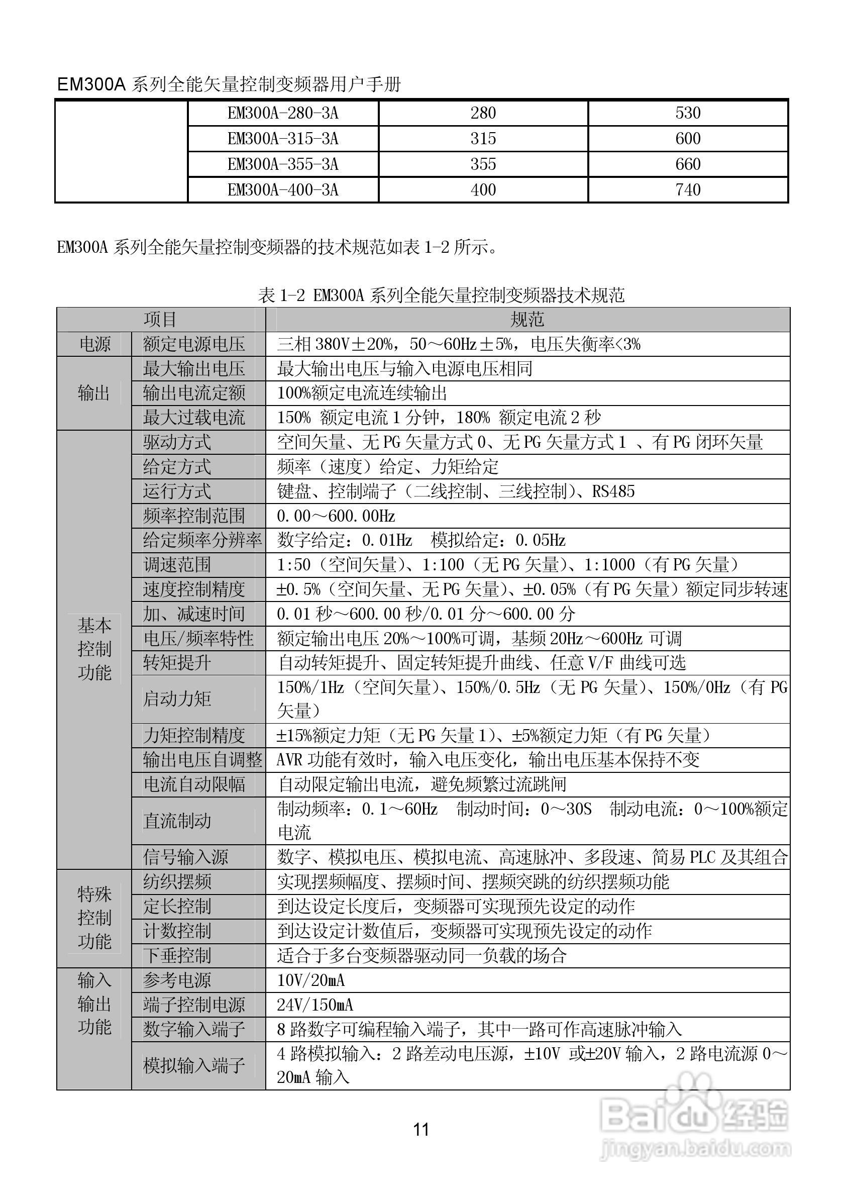 正弦电气EM300A-400-3A全能矢量控制变频器说明书:[2]