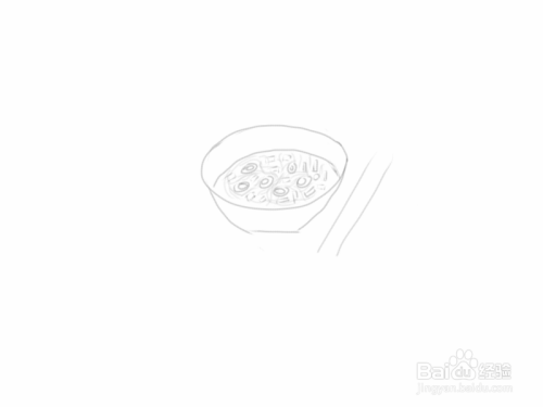 如何画葱花粉丝汤