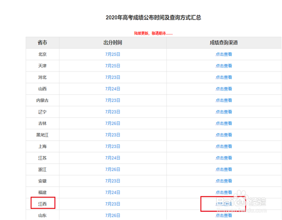 江西高考成绩怎么查询