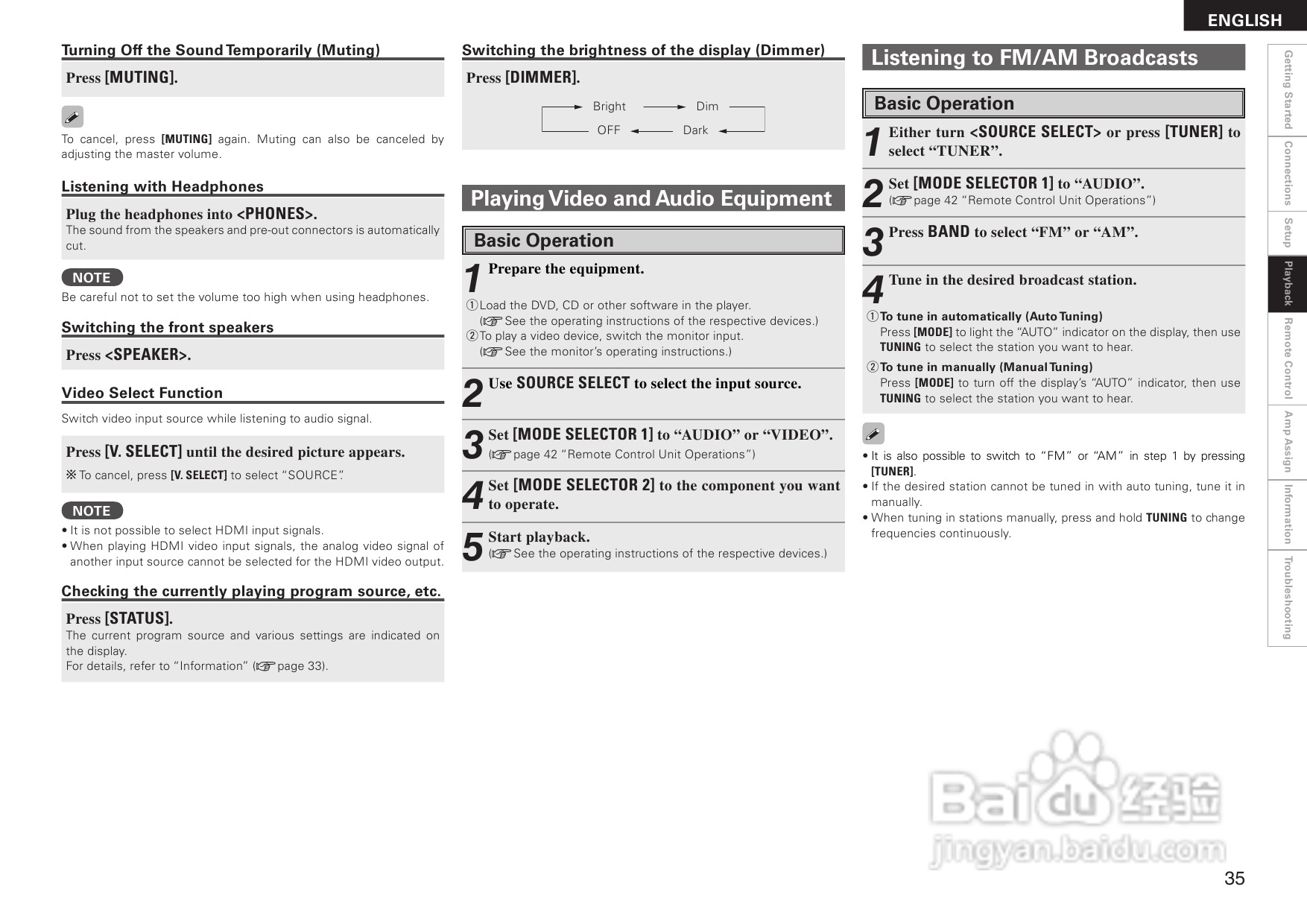 DENON AVR-1708功放用户手册:[2]
