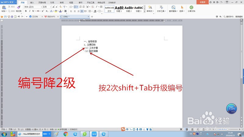 Wps文档如何快速进行编号的升降级