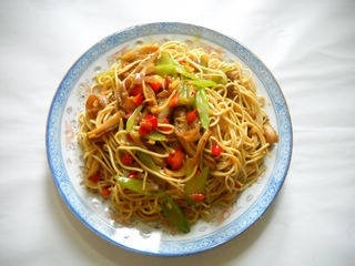 西芹牛肚辣炒面的制作方法
