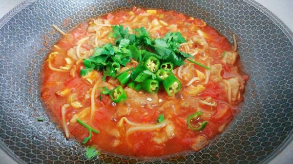 酸辣茄酱肉芽汤