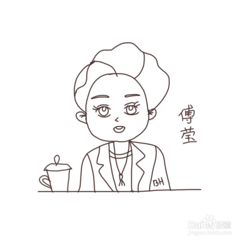 简笔画女孩:外交女神傅莹的简笔画画法