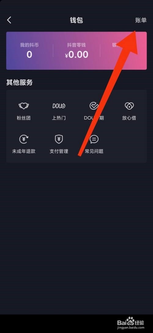 抖音极速版账单怎么查看