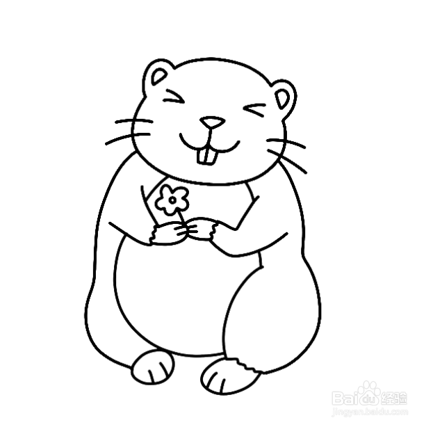如何画开心的卡通老鼠的简笔画