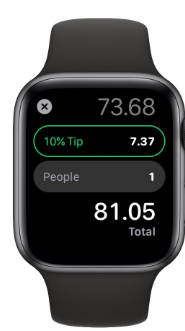 如何使用苹果手表上计算器的拆分账单和提示功能