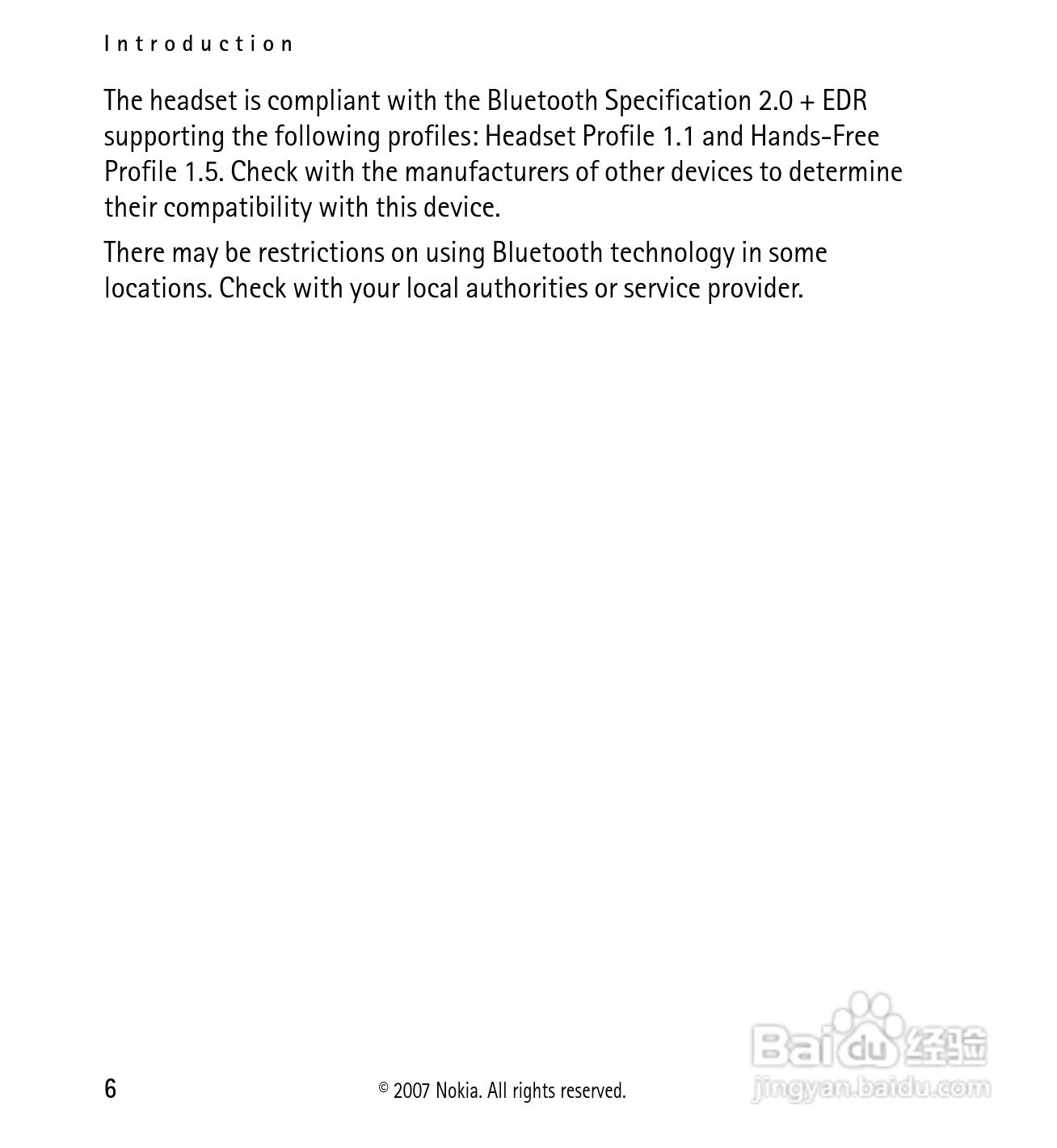 诺基亚 BH-702蓝牙耳机中文使用手册:[1]