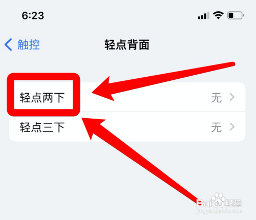 苹果13背后敲两下怎么设置