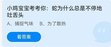蛇为什么总是吐舌头蚂蚁庄园8.15答案