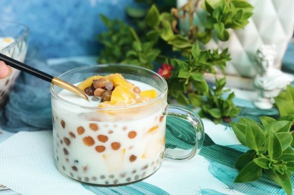 珍珠西米蜜豆椰汁